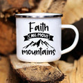 Faith Can Move Mountains Enamel Camping Mug | Camper Gift