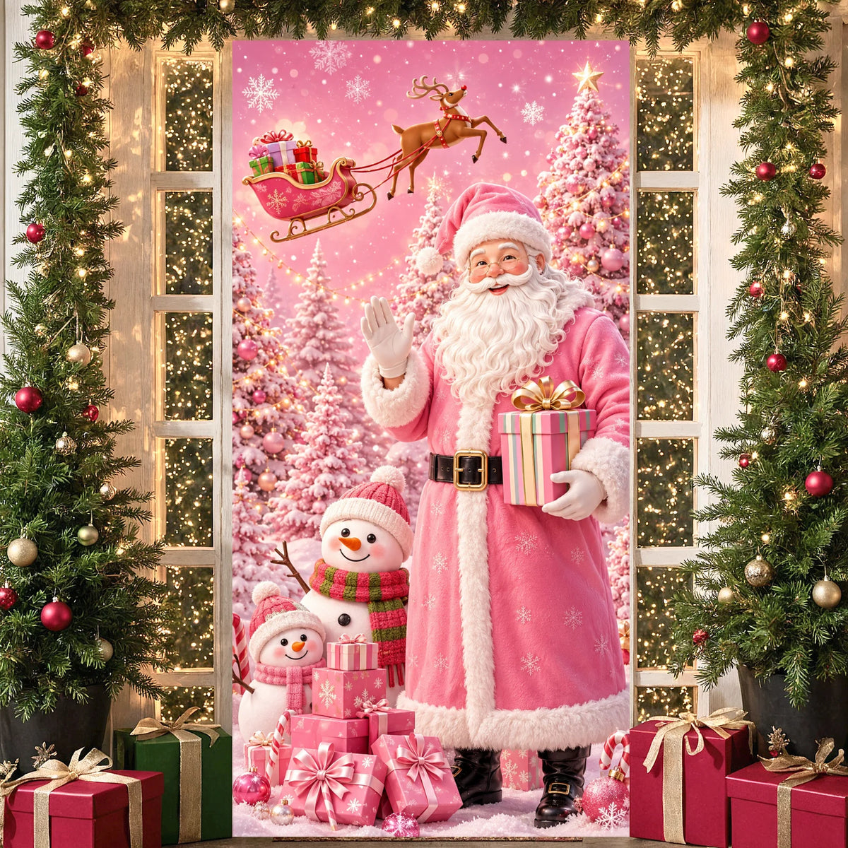 Christmas Snowflake Banner – Glowing Light Effect Party Decor