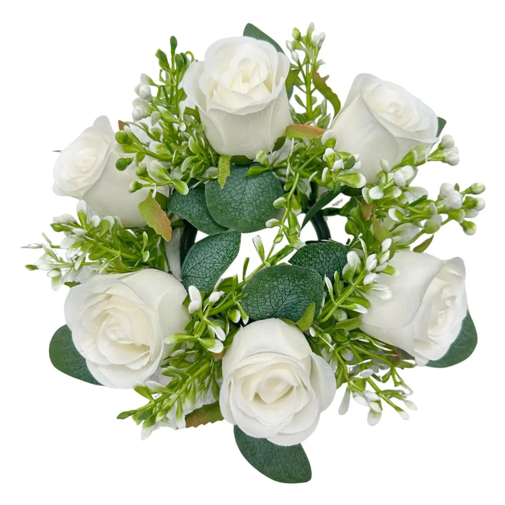 Artificial Floral Candle Ring Wreath | Greenery Rose Décor