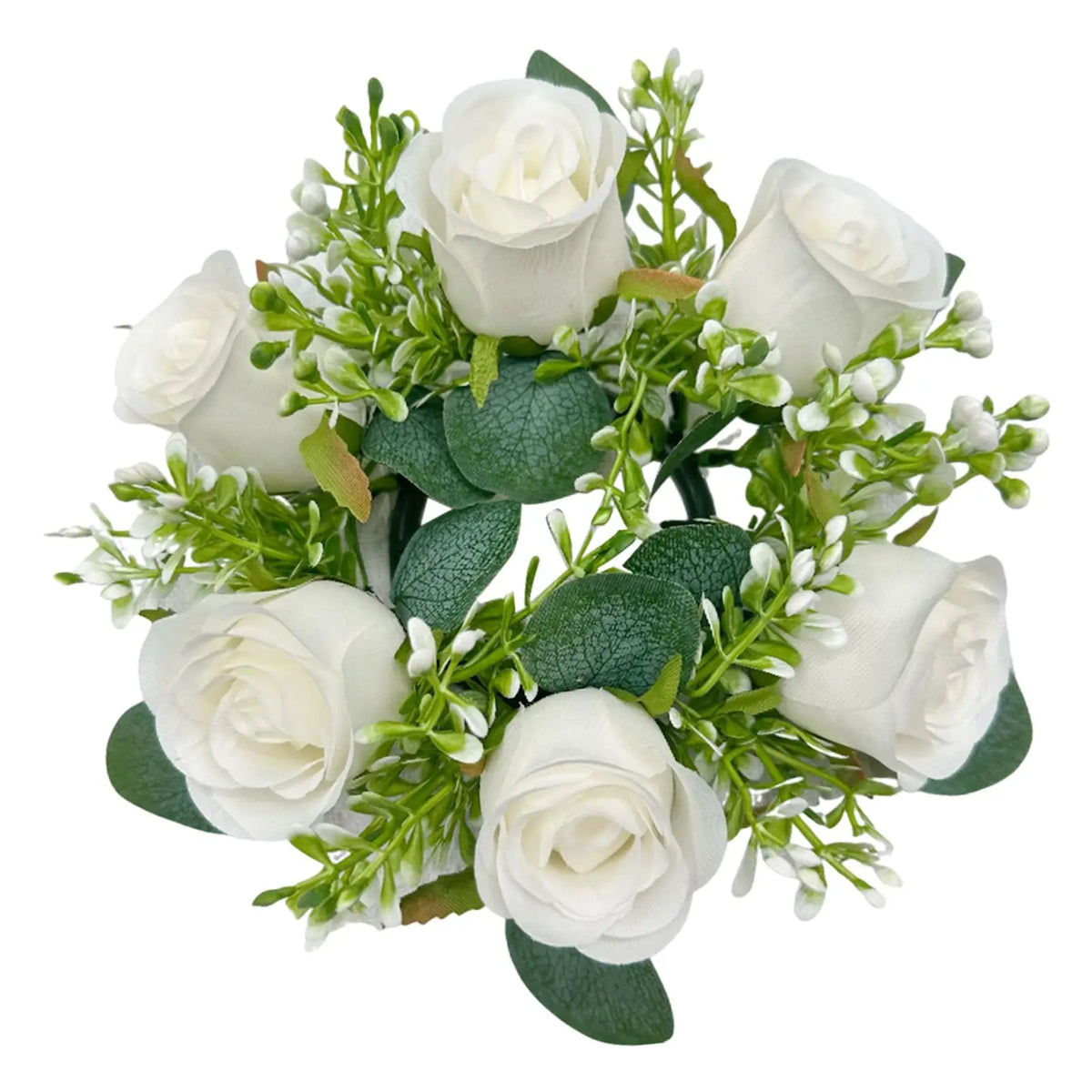 Artificial Floral Candle Ring Wreath | Greenery Rose Décor