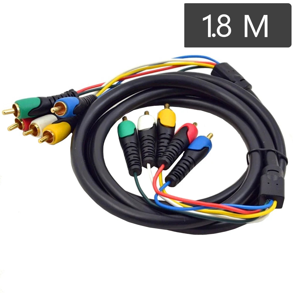 5 RCA Gold-Plated AV Cable 1.8M – DVD VCR HDTV Home Theater