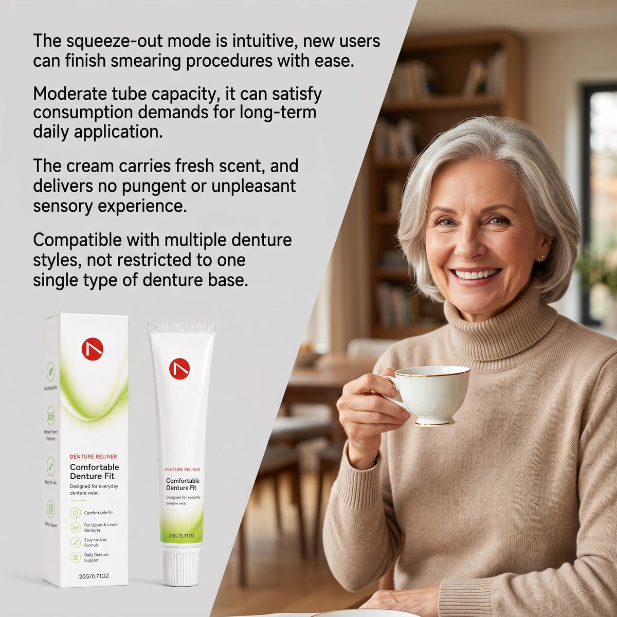 Denture Adhesive Cream – Firm Hold Upper & Lower Dentures