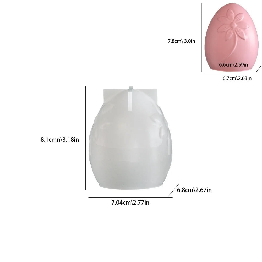 Flower Relief Easter Egg Silicone Mold – Resin, Candle & DIY