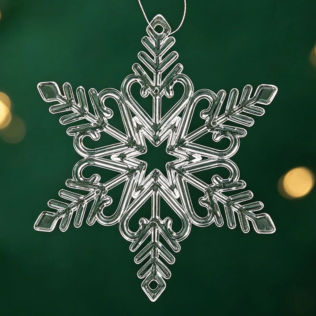 Transparent Snowflake Pendant Ornaments – 6-Pack Holiday Decor