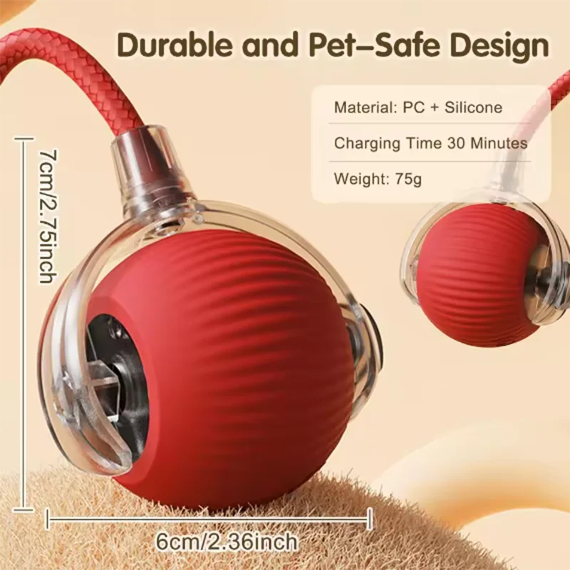Interactive Electric Pet Ball Toy – Auto Obstacle Avoidance