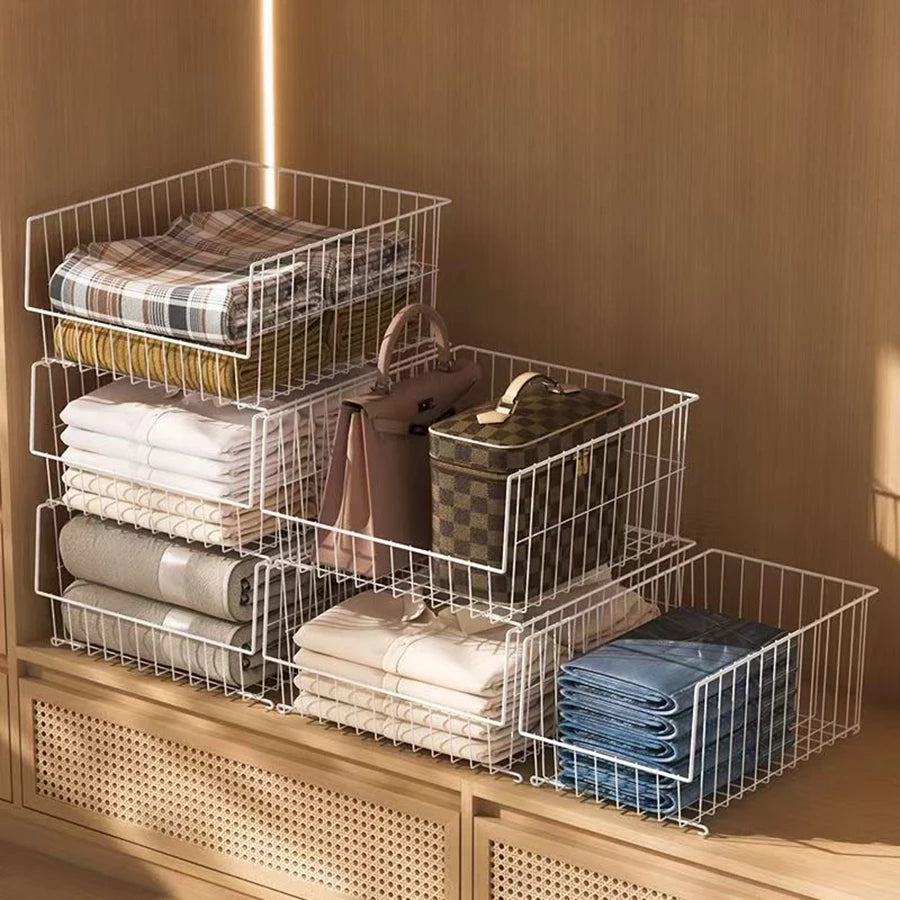 NIFTY Wire Closet Organizer – Shelf Basket Bins for Storage