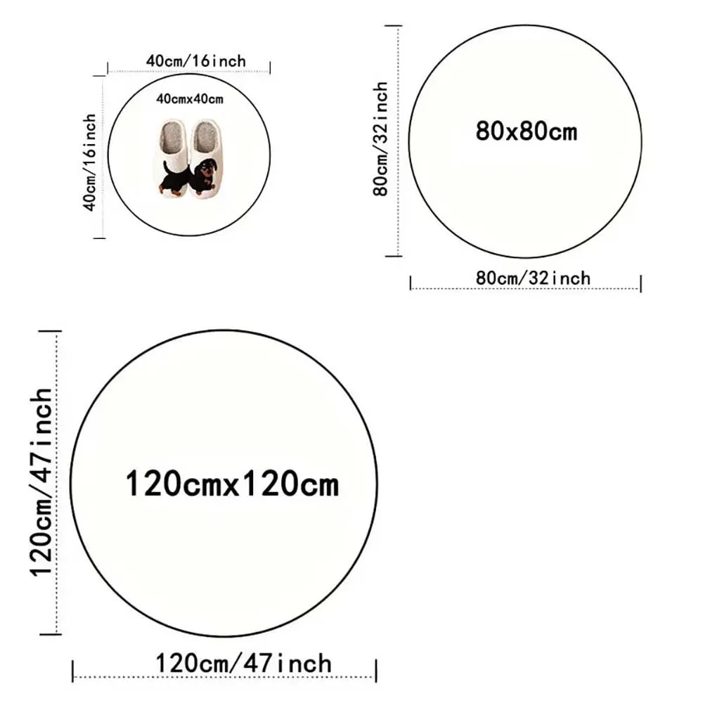 Round Printed Floor Rug | Modern Home Décor Mat – 3 Sizes