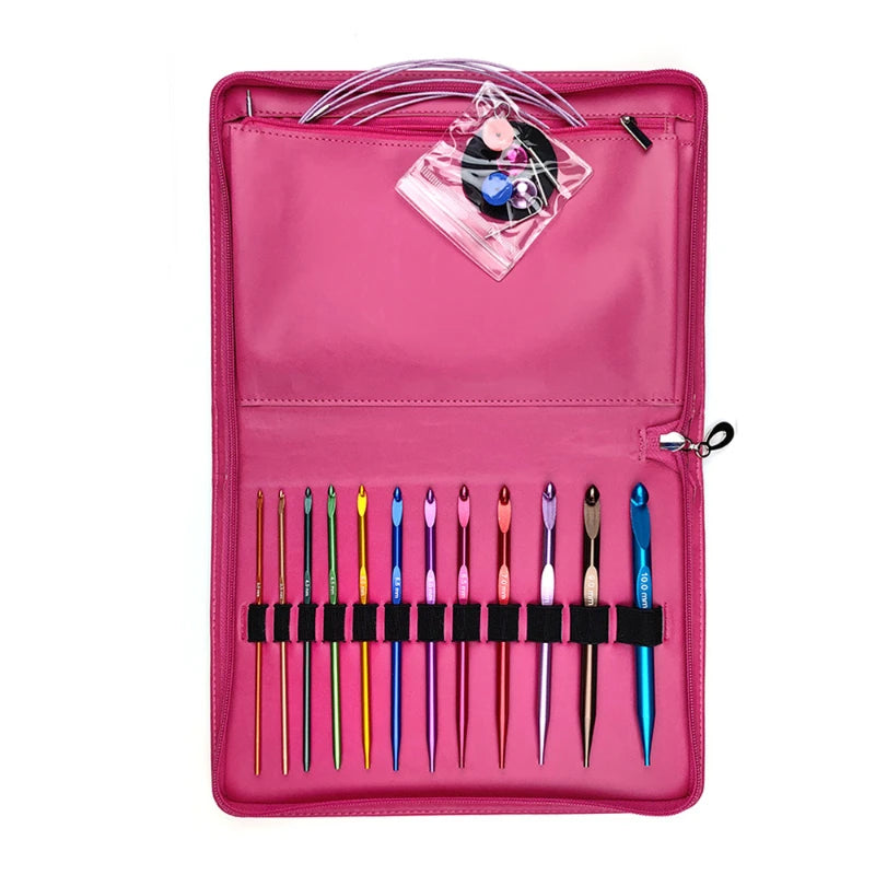 Interchangeable Tunisian Crochet Hook Set with Storage Bag