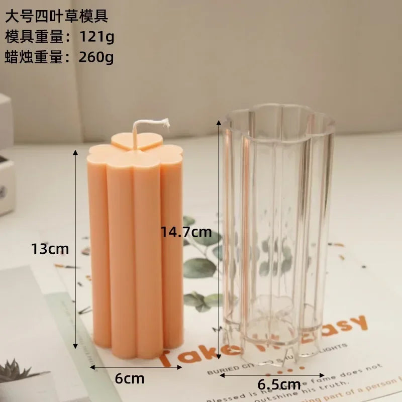 Four-Leaf Clover Cylinder Candle Mold – DIY Candle Making