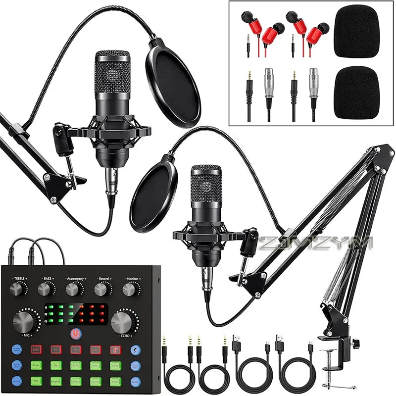 V8S Microphone Kit & Sound Card for PC/Phone Streaming