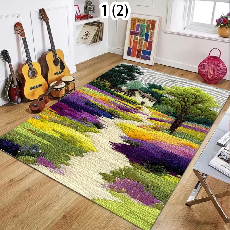 Retro Cartoon Area Rug – Non-Slip Floor Mat | Kids & Home