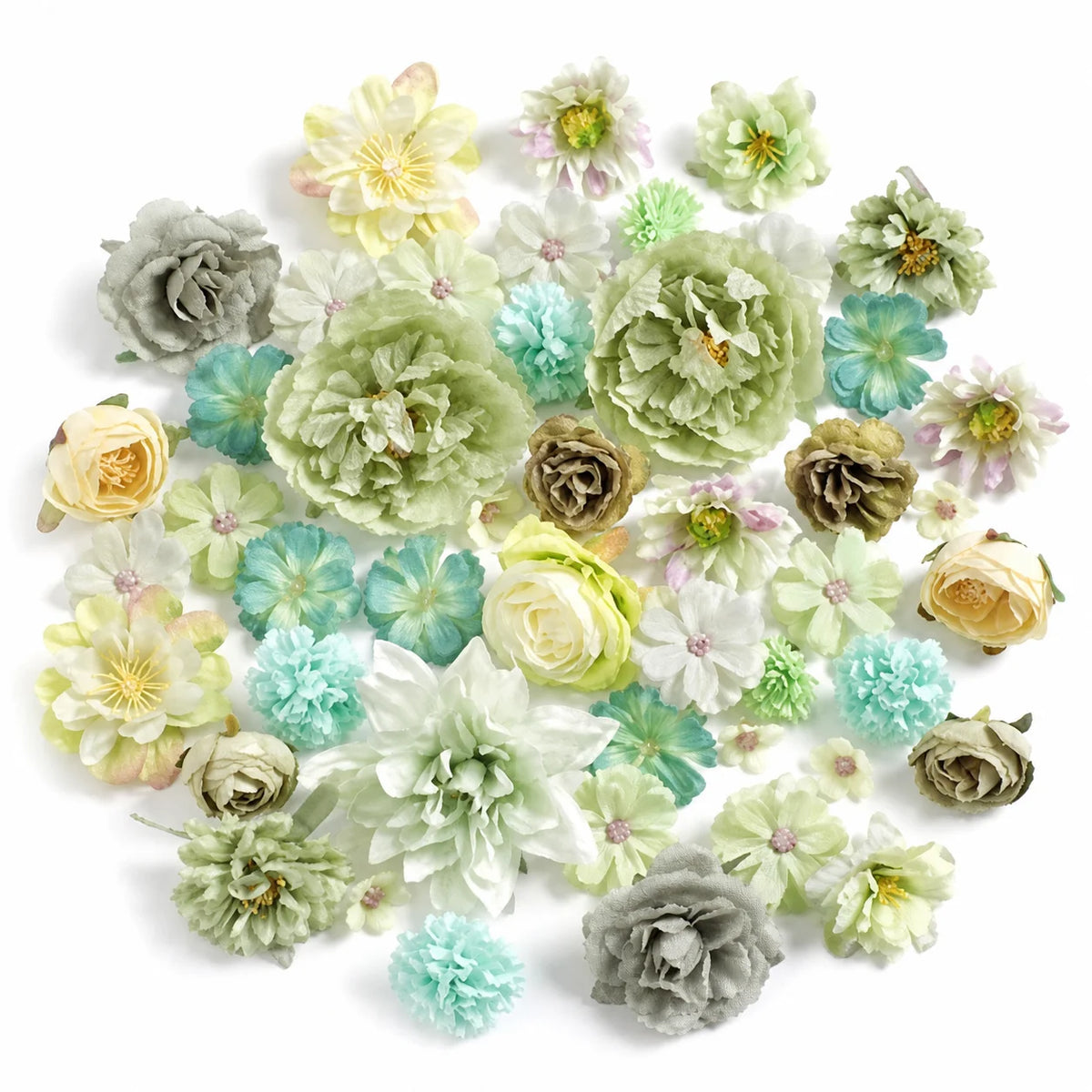 48-Piece Silk Artificial Flower Heads | DIY Décor Set