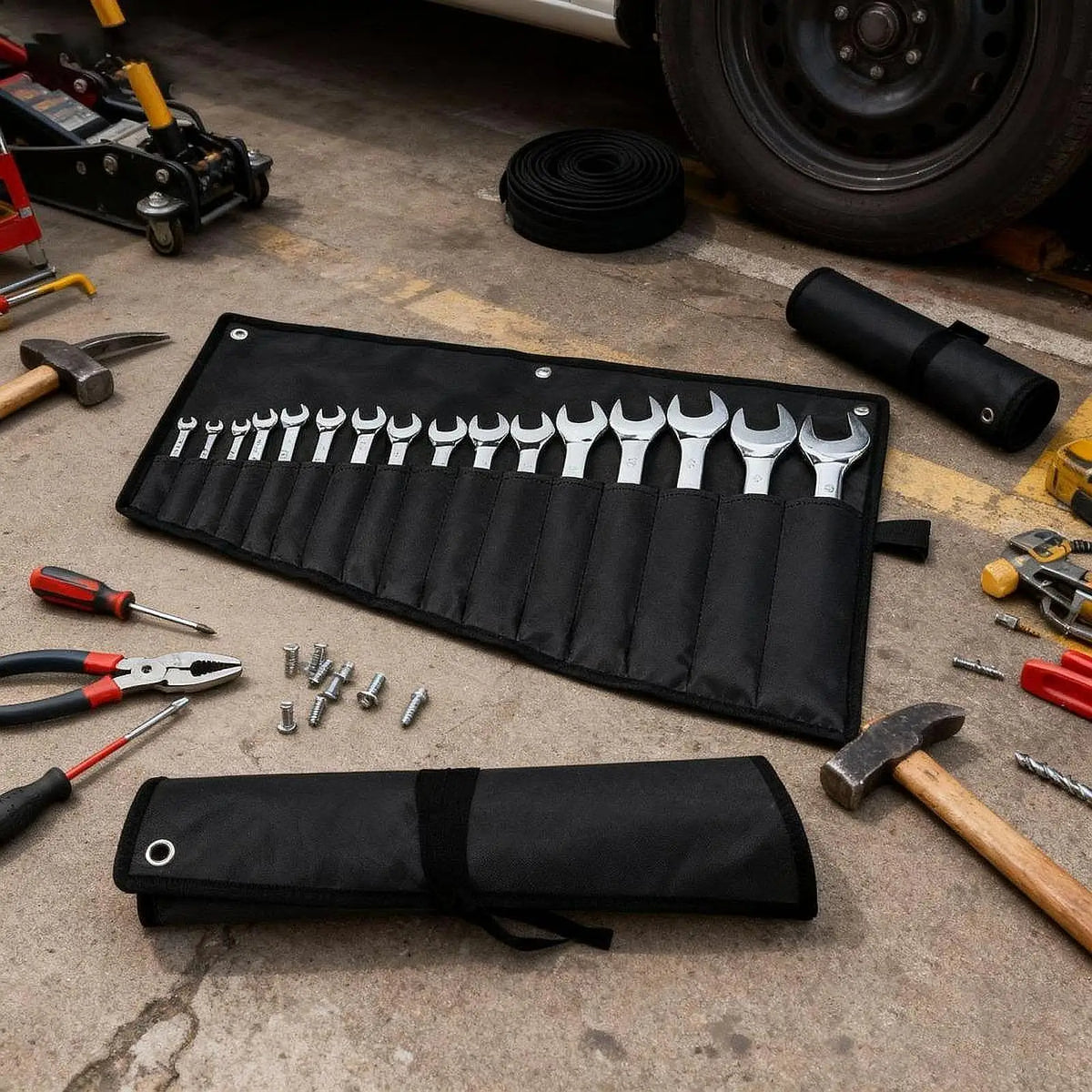 Roll-Up Tool Bag & Wrench Organizer Pouch – 2-Pack