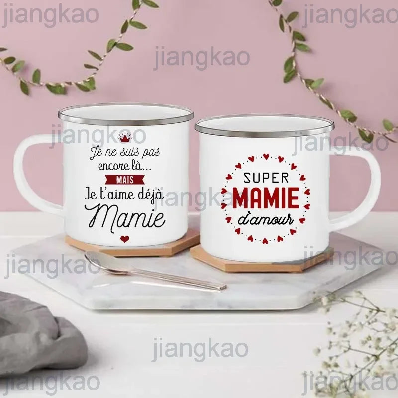 Super Mamie I Love You Enamel Mug | Grandmother Gift Mug