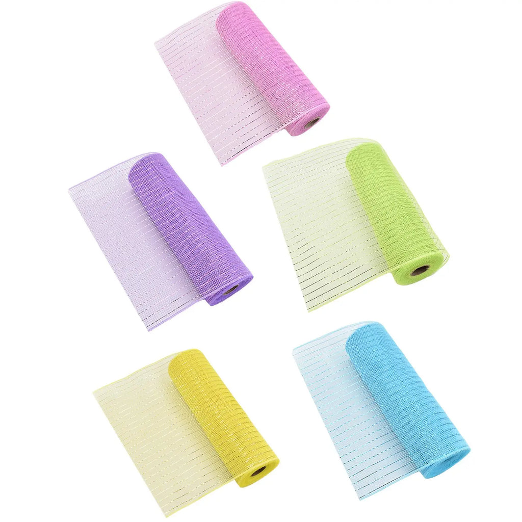 Pastel Foil Mesh Ribbon 10 Yards – Easter Wreath & DIY Decor