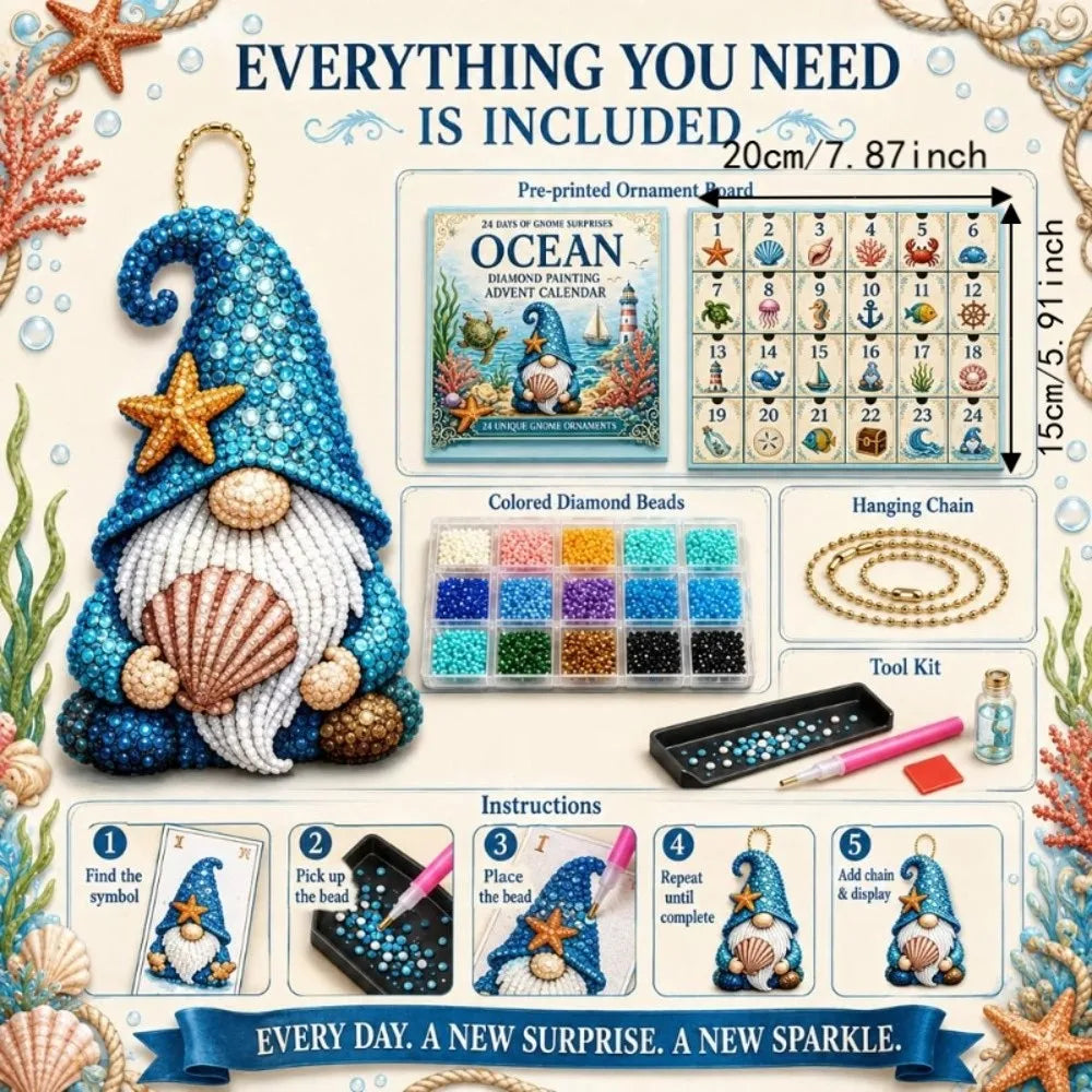 24-Day Christmas Gnome Advent Calendar – Diamond Art Craft