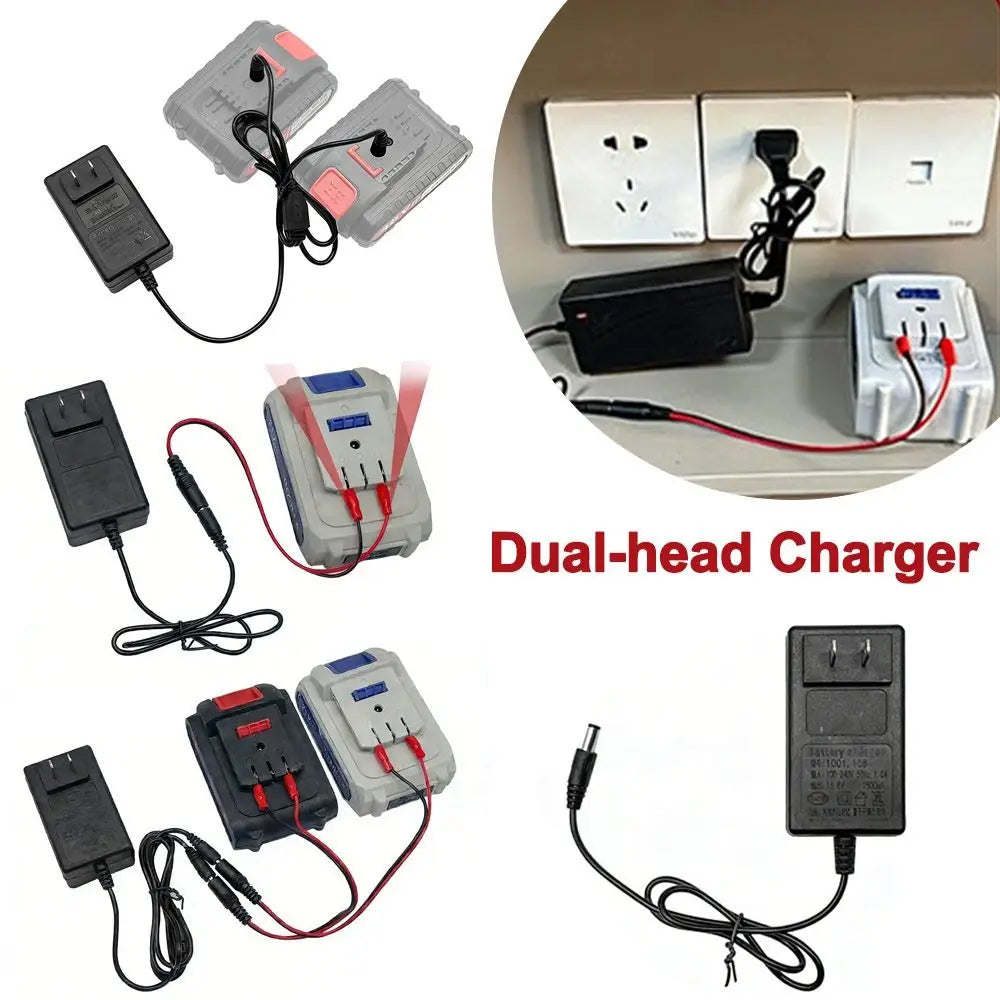18V/21V/24V Dual-Head Lithium Battery Charger | Universal