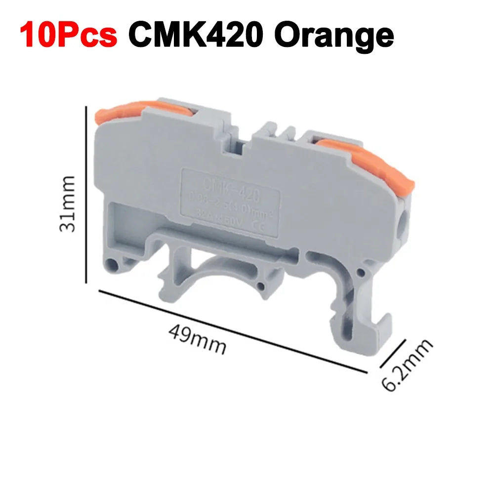 CMK420 DIN Rail Terminal Block 450V 32A 4mm² Lever Type 10-Pack
