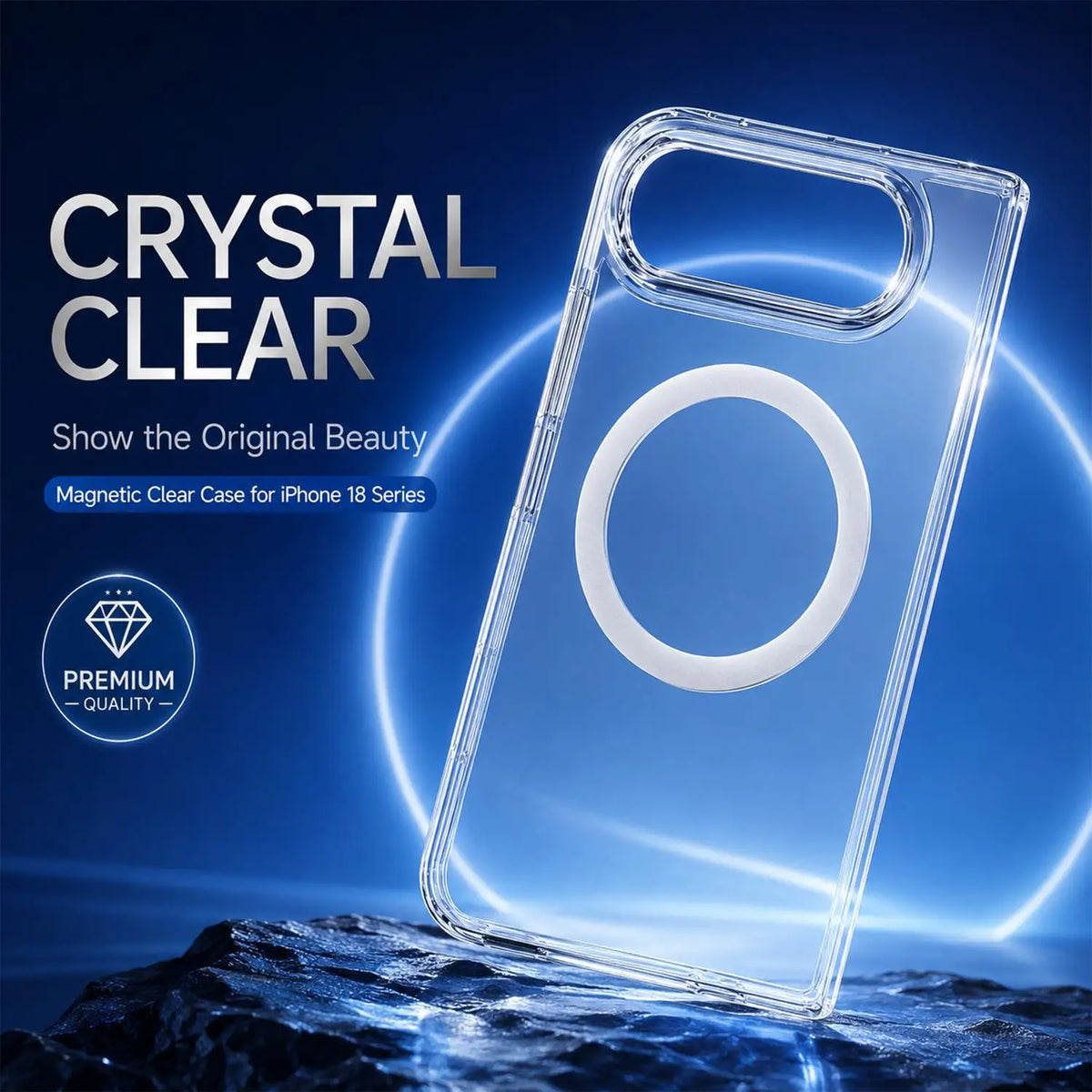 iPhone 18 Pro/Pro Max/Ultra Transparent Magnetic Hard PC Case