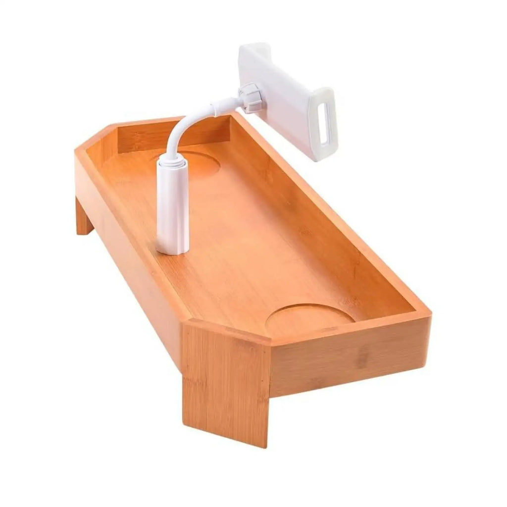 Bath Pillow & Bamboo Bathtub Tray Set – Non-Slip Spa Kit