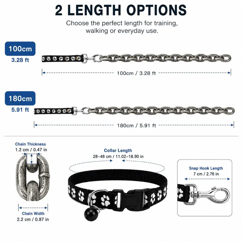 Novelty Fake Chain Dog Leash – Lightweight Photo Prop Lead