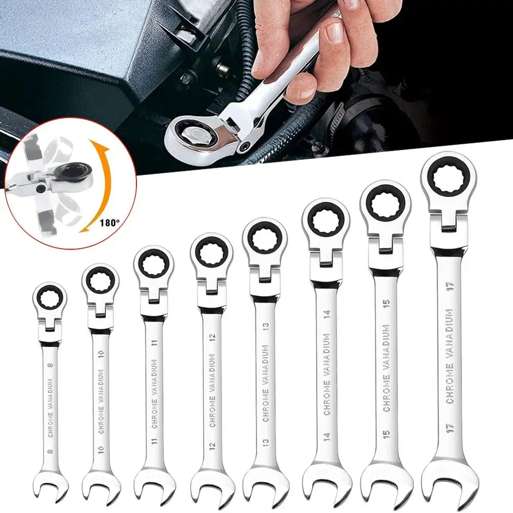 Dual Head 72-Tooth Ratchet Wrench Quick Release Spanner