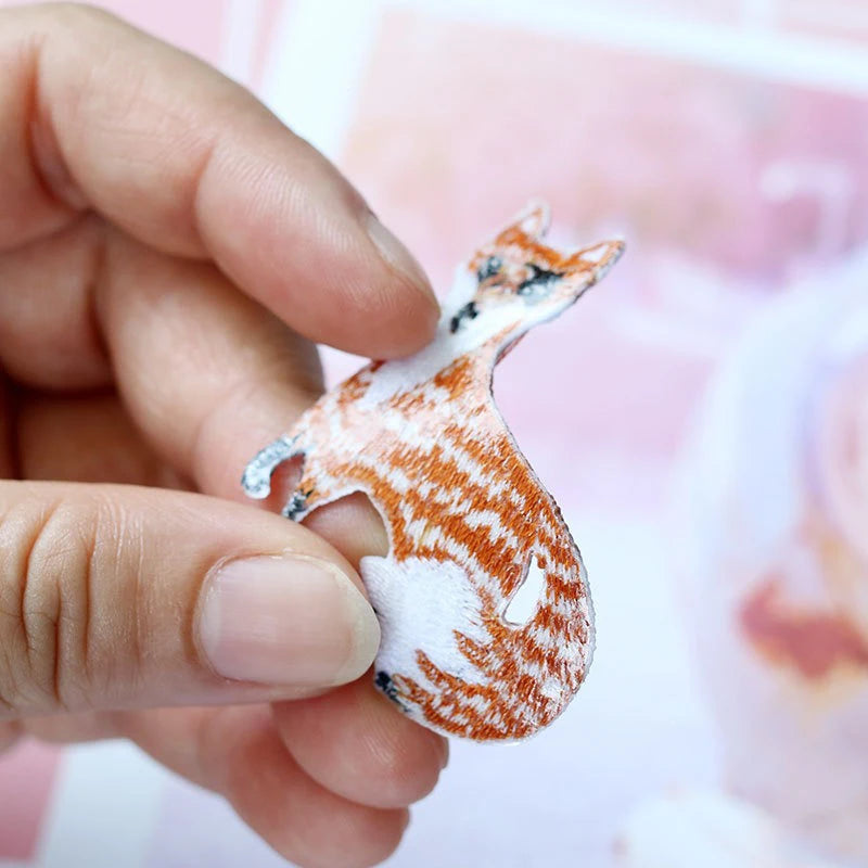 Fox Embroidery Iron-On Patch – DIY Applique for Clothing