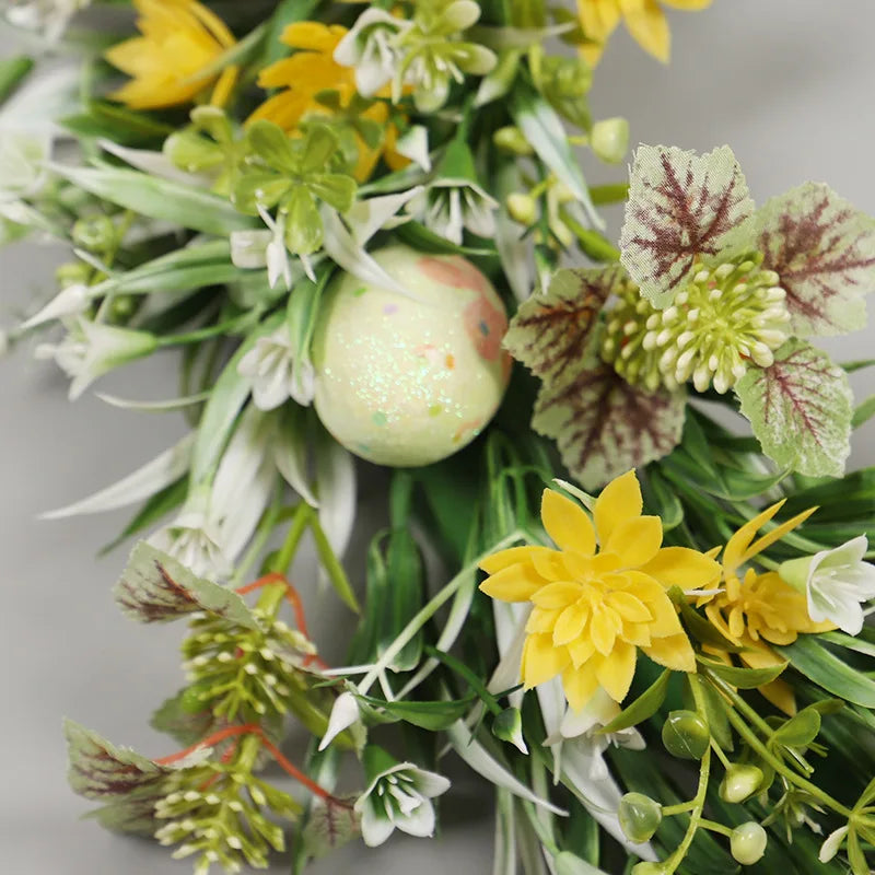 Easter Egg Wreath – Artificial Flower Garland for Door & Decor