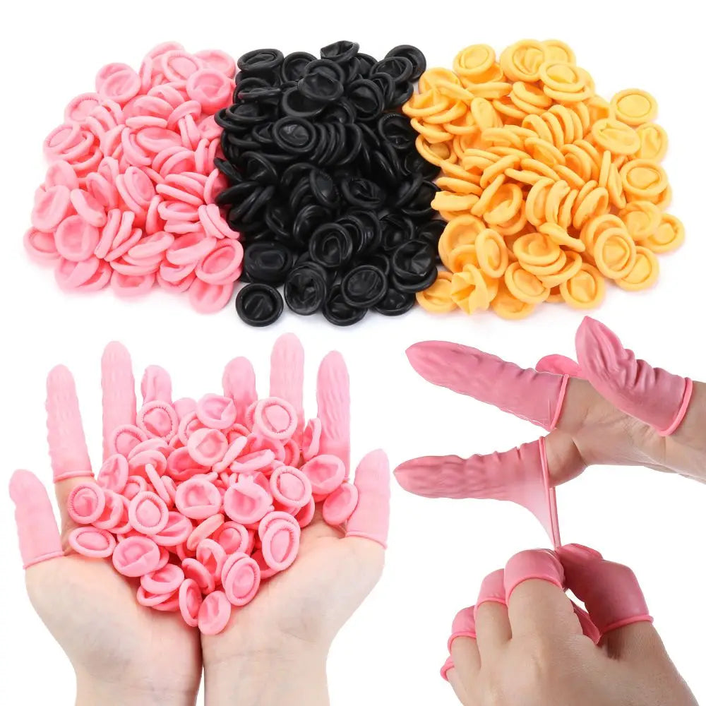 Anti-Static Rubber Finger Cots 100/300 PCS – Nail Art & DIY