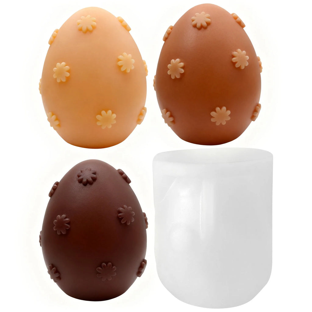 3D Daisy Easter Egg Silicone Mold | DIY Candle & Plaster