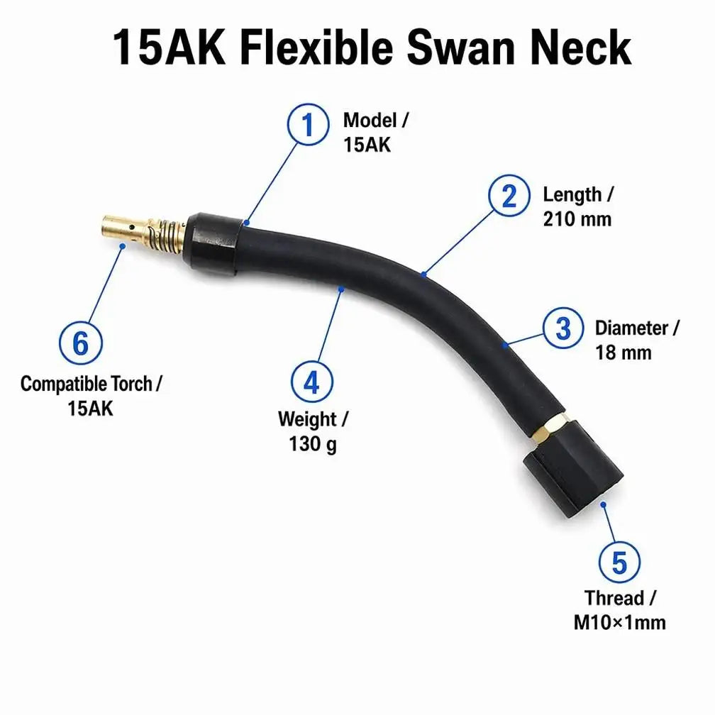 MB15 15AK Flexible Swan Neck MIG MAG CO2 Welding Torch