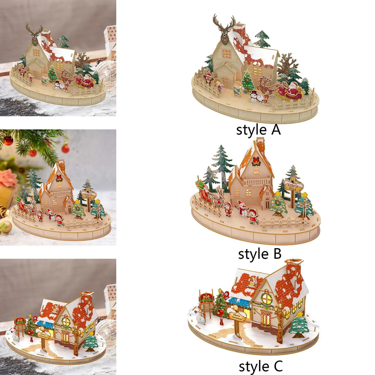 Wooden Christmas Cottage with LED Lights – DIY Holiday Decor