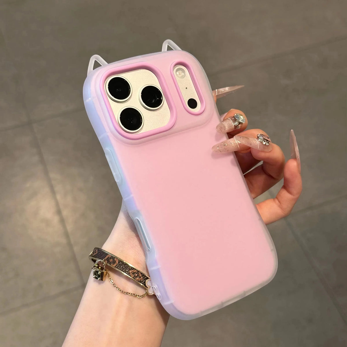 2-in-1 Cat Ear Silicone iPhone Case | Shockproof Cover