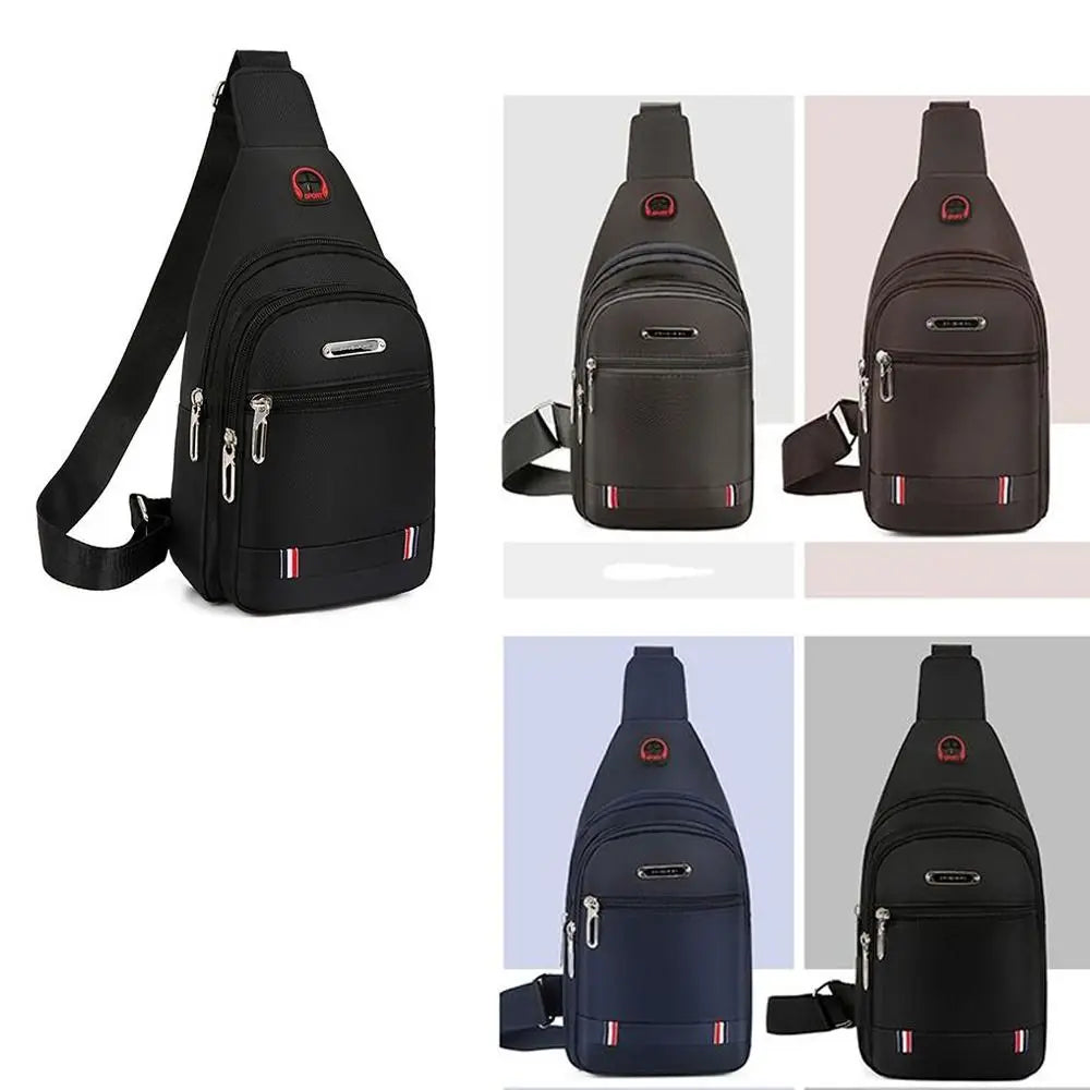 Men's Oxford Crossbody Bag with USB Charging Port