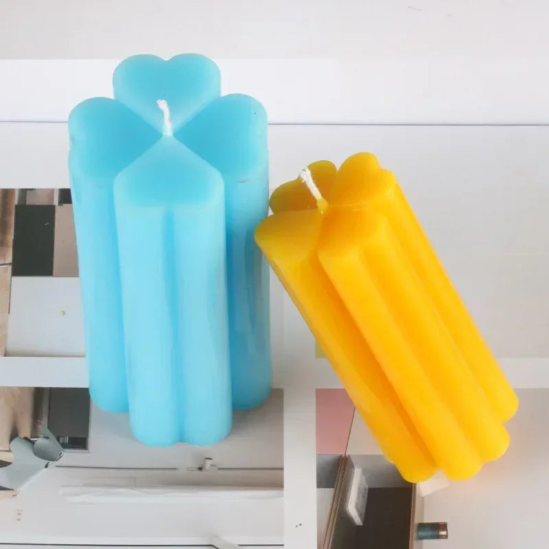 Four-Leaf Clover Cylinder Candle Mold – DIY Candle Making