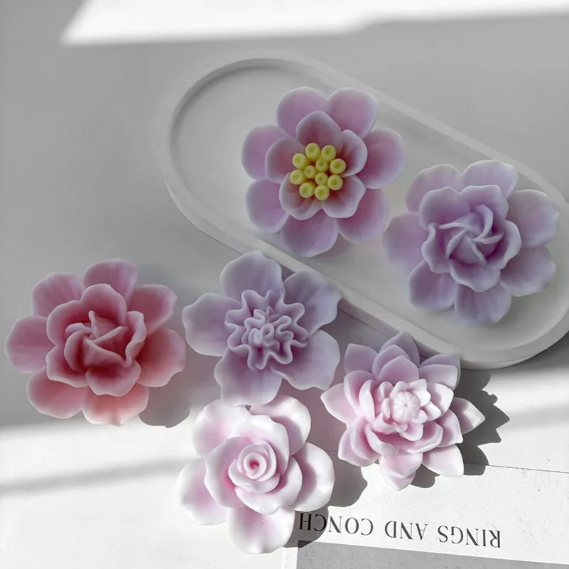 3D Flower Silicone Mold – Sunflower Peony Rose 8–10cm DIY
