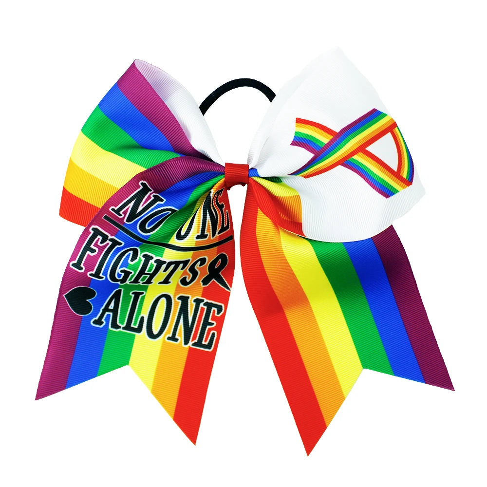20-Pack 8" Pink Ribbon Cheer Bow Hair Ties for Girls & Women