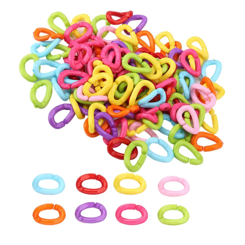 100-Piece Plastic Bird C-Clip Chain Links | DIY Parrot Cage Toy