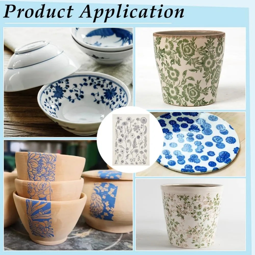 Sunflower Ceramic Underglaze Transfer Decals – 4 Sheets