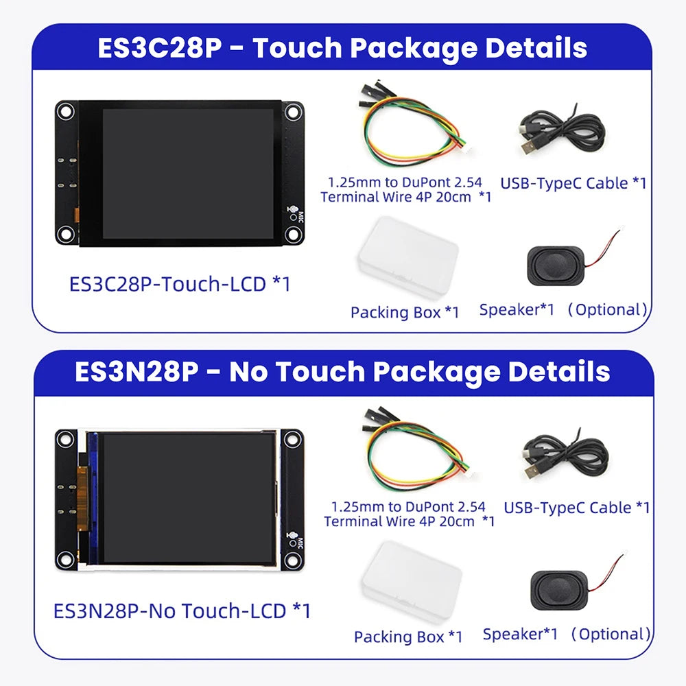 ESP32-S3 Dev Board – 2.8" TFT Touch Display | WiFi & BT