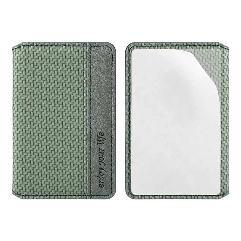 Magnetic PU Leather Phone Card Holder Sticker – 3M Adhesive Wallet