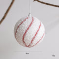 White Foam Christmas Ball Ornament 8cm | Glitter Snowball Decor