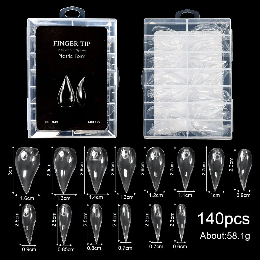 Reusable Gel Dual Nail Forms – 14 Sizes, 70/140/150 Pcs