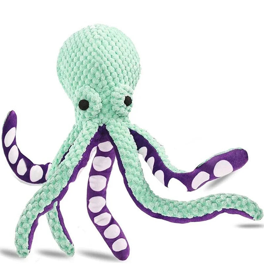 Pet Plush Octopus Dog Toy – Interactive Squeaky Chew Toy