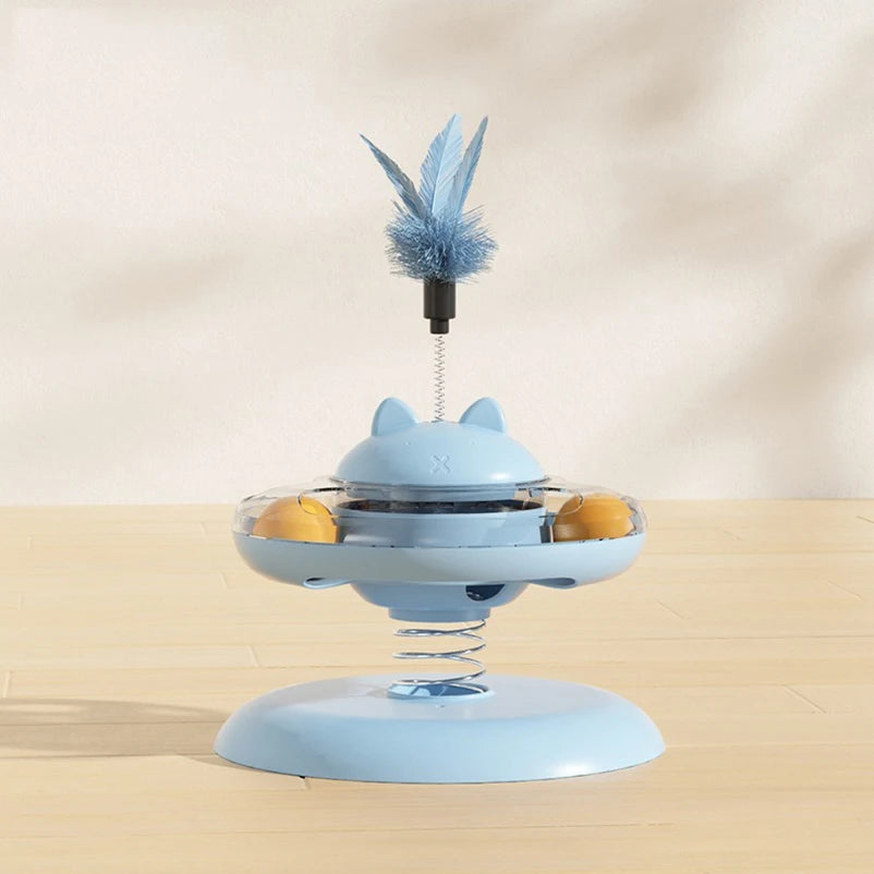 Cat Play Disc Toy – Track Ball, Food Leakage & Turntable