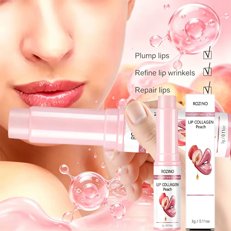 ROZINO Peach Night Lip Mask & Balm – Moisturizing Lip Care