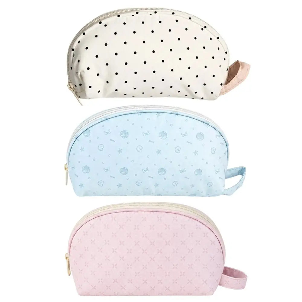 Polka Dot Shell Pencil Case – Large Canvas Stationery Pouch