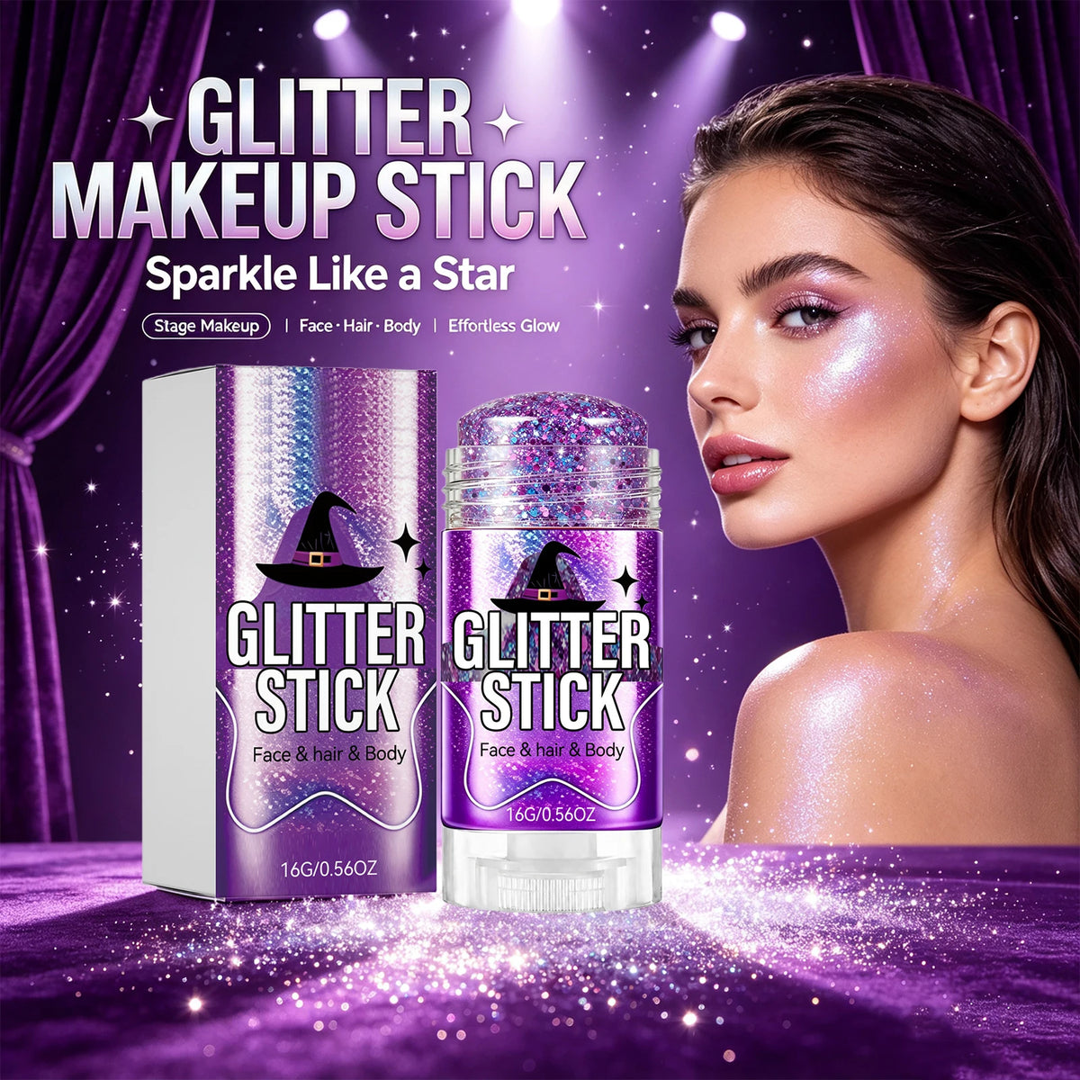 Glitter Shimmer Stick – 6 Colors Face & Body Makeup