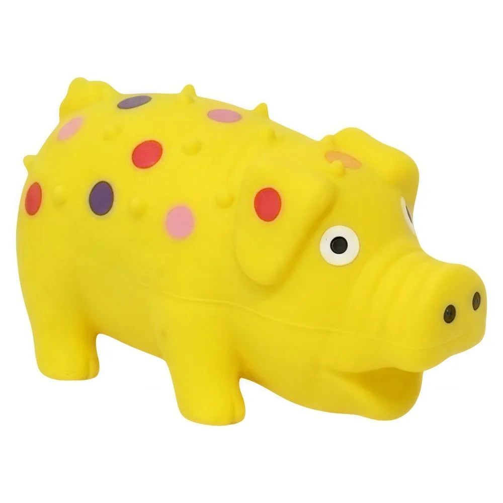 Interactive Pig Squeaky Dog Toy – Latex, 4in, All Breeds