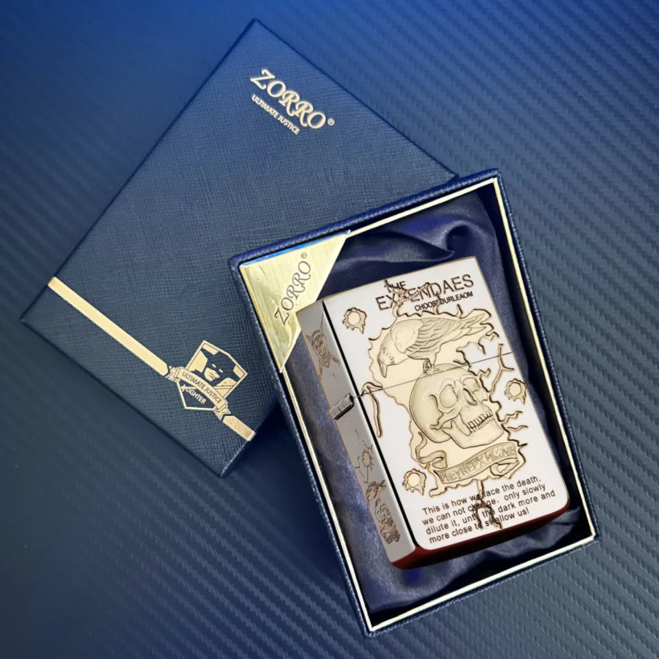 ZORRO Brass Windproof Refillable Kerosene Lighter | Mirror Carved